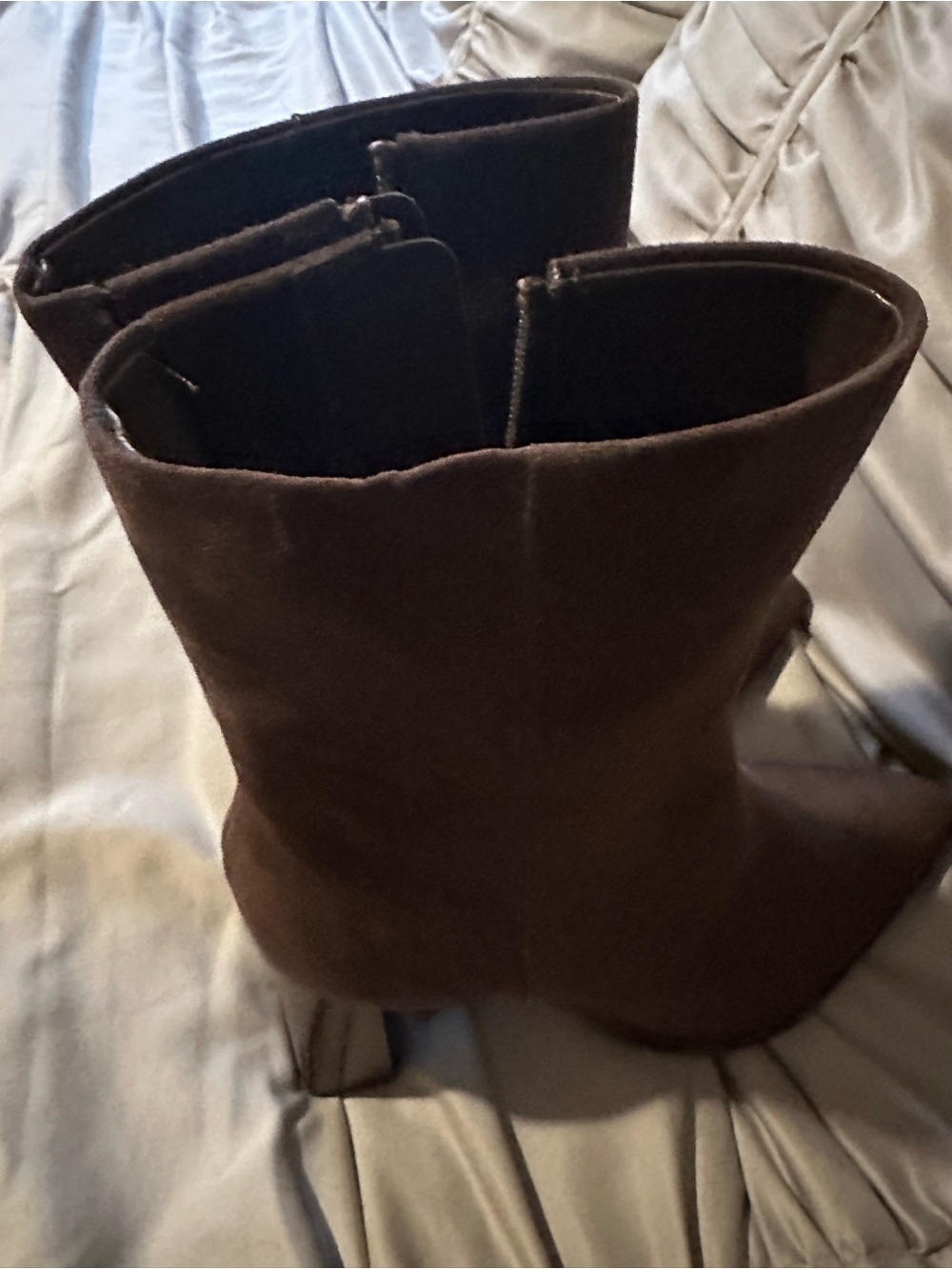 Women’s Brown Pointed Toe Suede Ankle Boots - Picture 7 of 8